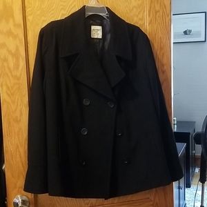 Pea Coat Black Wool